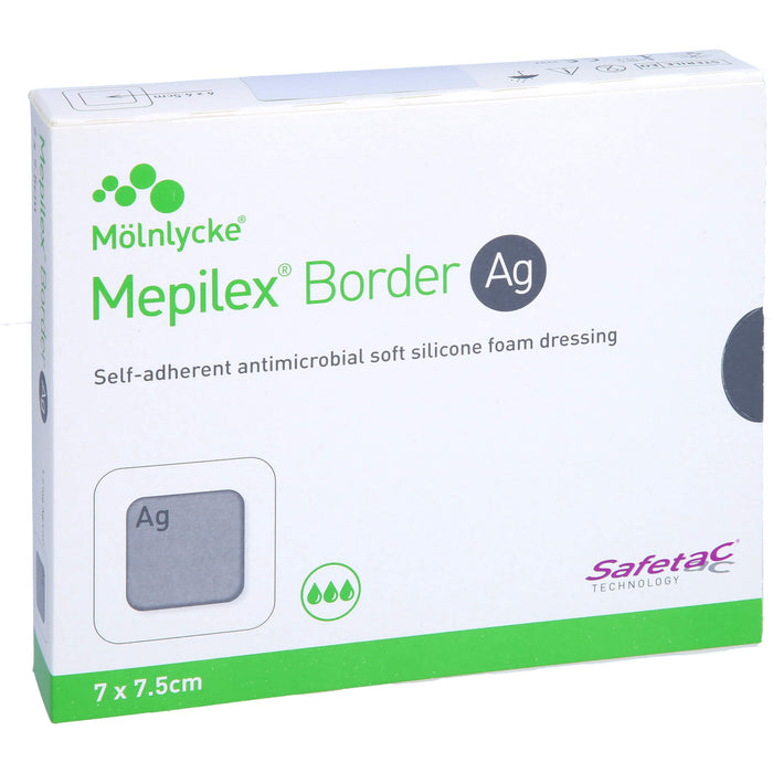 Mepilex Border Ag Schaumverband 7 x 7,5 cm, 5 St. Verband