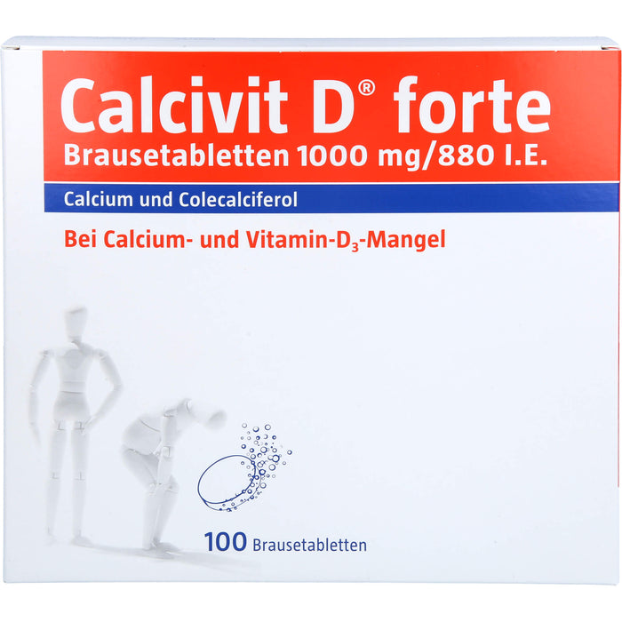 Calcivit D forte Brausetabletten 1000 mg/880 I.E., 100 pcs. Tablets