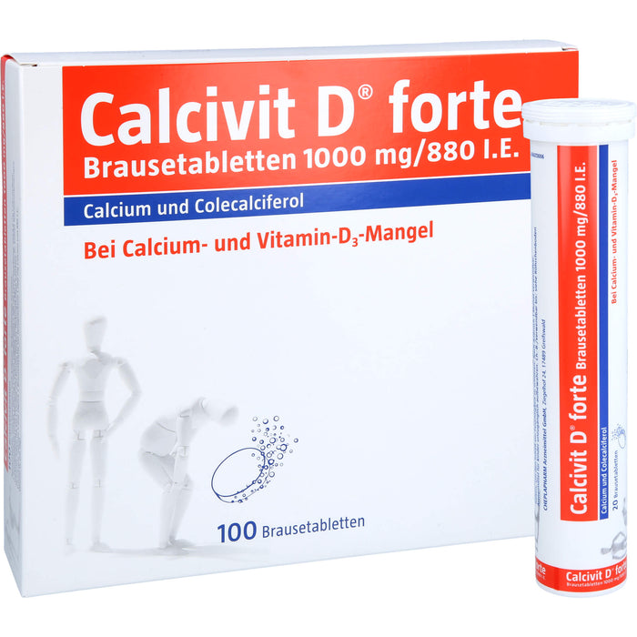 Calcivit D forte Brausetabletten 1000 mg/880 I.E., 100 pcs. Tablets