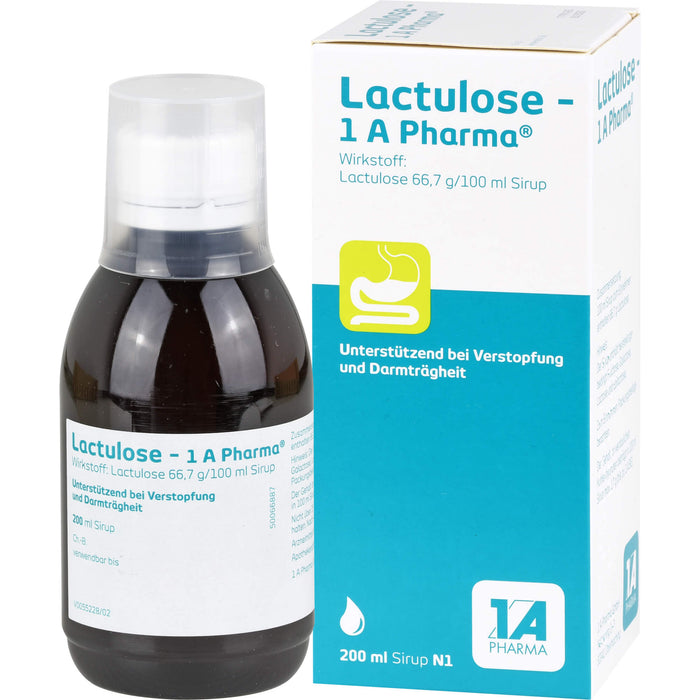 Lactulose - 1 A Pharma Sirup bei Verstopfung, 200 ml Solution