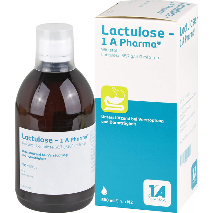 Lactulose - 1 A Pharma Sirup unterstützend bei Verstopfung, 500 ml Solution