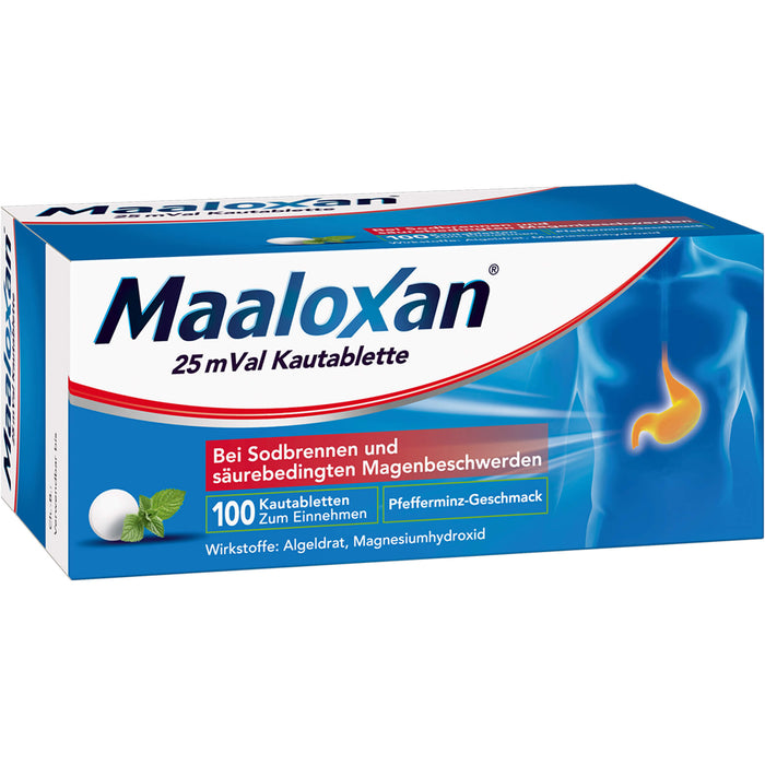 Maaloxan 25 mVal Kautabletten bei Sodbrennen, 100 St. Tabletten