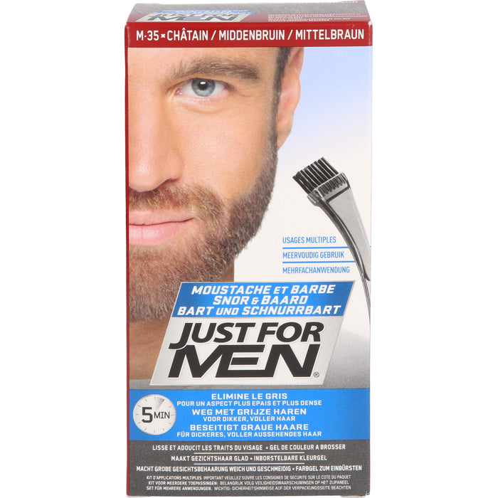 JUST FOR MEN Pflege-Brush-In-Color-Gel mittelbraun, 1 pc Gel