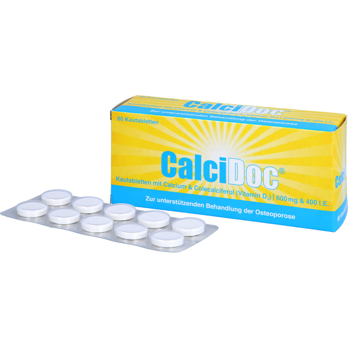 CalciDoc Kautabletten zur unterstützenden Behandlung der Osteoporose, 60 pc Tablettes