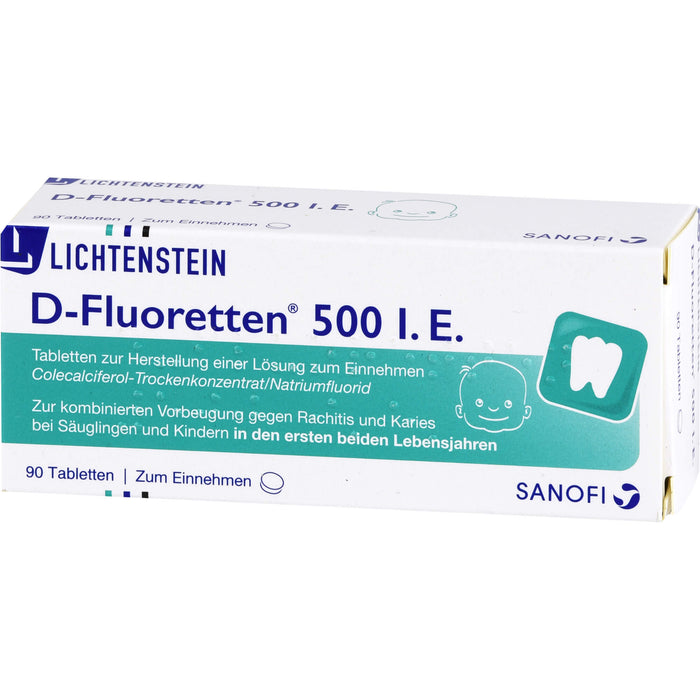 D-Fluoretten 500 I.E. Tabletten, 90 pcs. Tablets