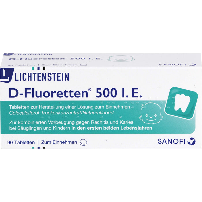 D-Fluoretten 500 I.E. Tabletten, 90 St. Tabletten