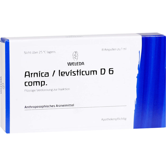 WELEDA Arnica / Levisticum D6 comp. flüssige Verdünnung, 8 St. Ampullen