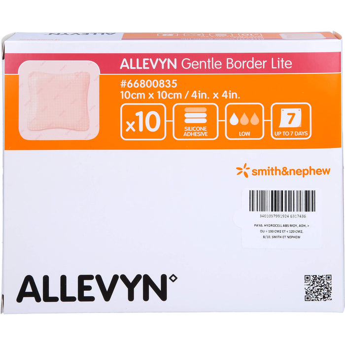 ALLEVYN Gentle Border Lite 10x10cm Verband, 10 St VER