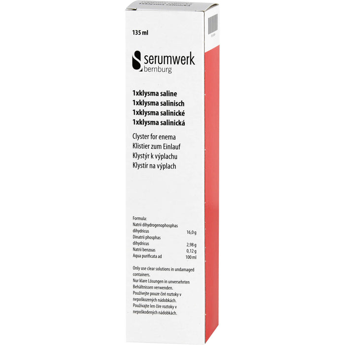 serumwerk Klysma salinisch 135 ml zur raschen Entleerung des Enddarmes, 135 ml Lavements