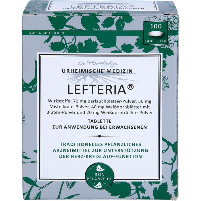 LEFTERIA Tabletten zur Unterstützung der Herz-Kreislauf-Funktion, 100 St. Tabletten