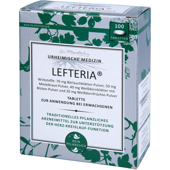 LEFTERIA Tabletten zur Unterstützung der Herz-Kreislauf-Funktion, 100 pcs. Tablets