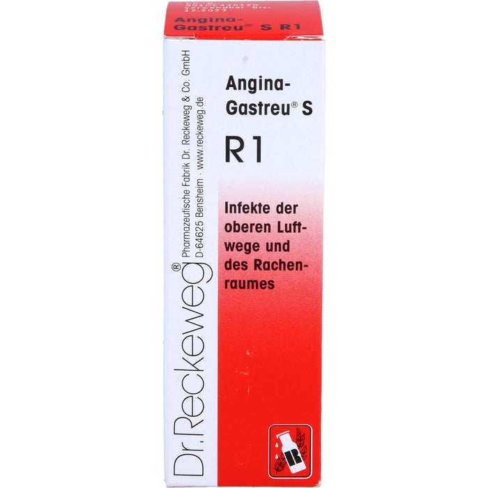 Dr.Reckeweg Angina-Gastreu S R1 Mischung bei Infekten der oberen Luftwege und des Rachenraumes, 22 ml Mischung