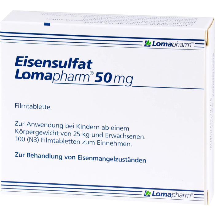 Eisensulfat Lomapharm 50 mg, Filmtablette, 100 St. Tabletten