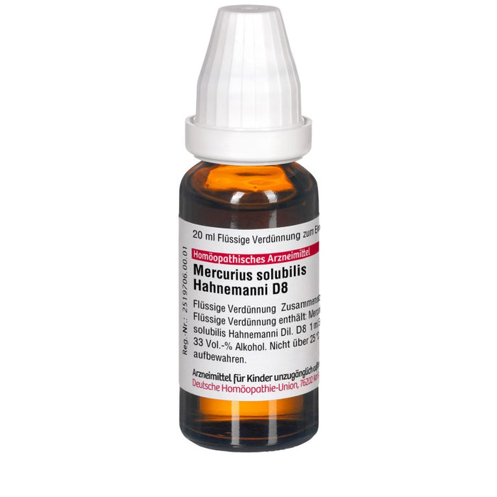 DHU Mercurius solubilis Hahnemanni D8 Dilution, 20 ml Lösung