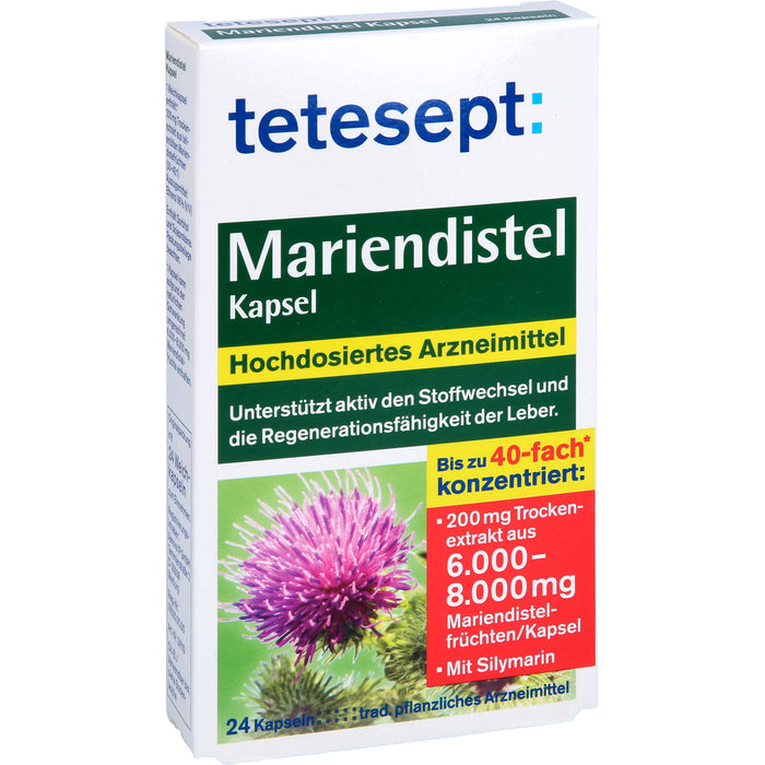 tetesept Mariendistel Kapseln, 24 St. Kapseln