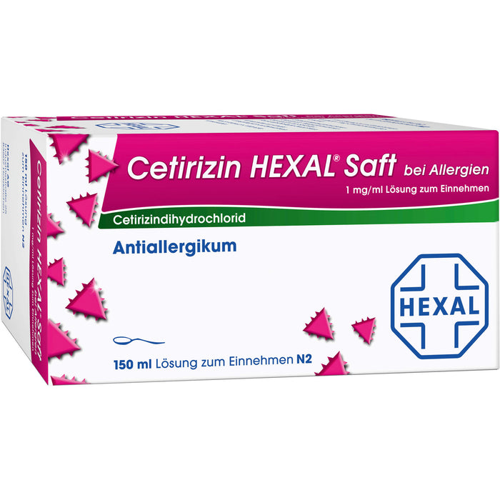 Cetirizin HEXAL Saft bei Allergien, 150 ml Solution