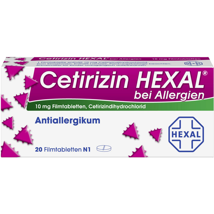 Cetirizin HEXAL Tabletten bei Allergien, 20 pcs. Tablets