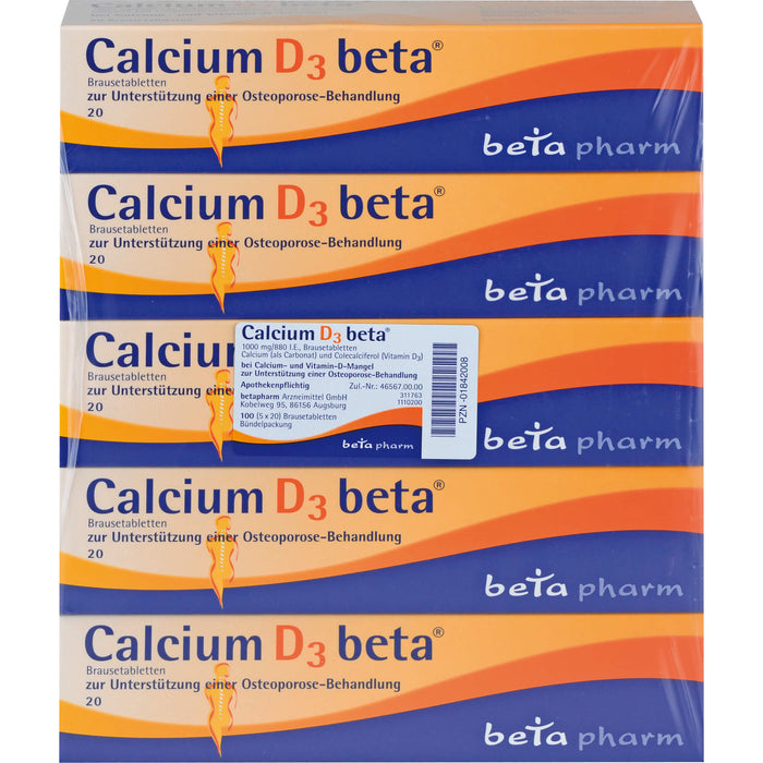 Calcium D3 beta Brausetabletten, 100 pc Tablettes