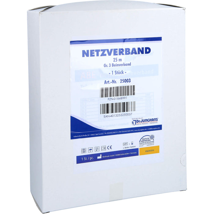 Dr. Junghans Netzverband 25 m Gr. 3 Bein, 1 pc Bandage