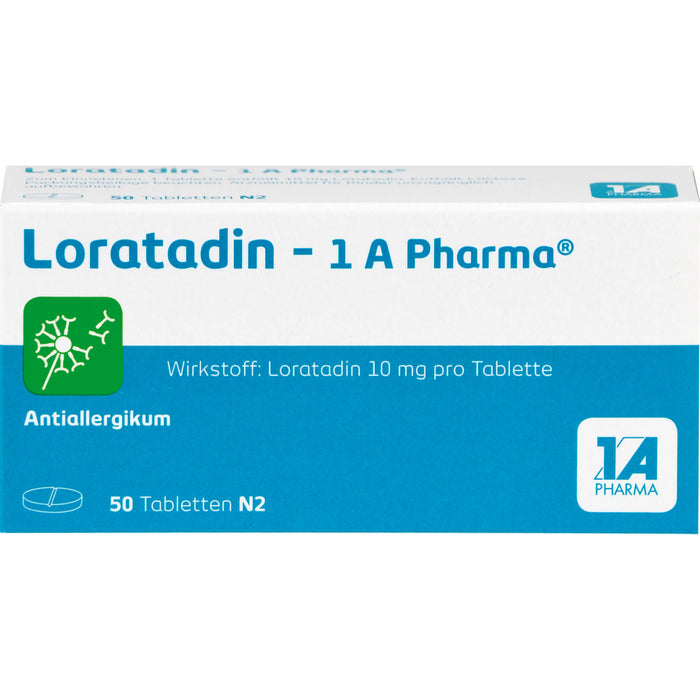 1 A Pharma Loratadin akut 10 mg Tabletten bei Allergien, 50 pc Tablettes