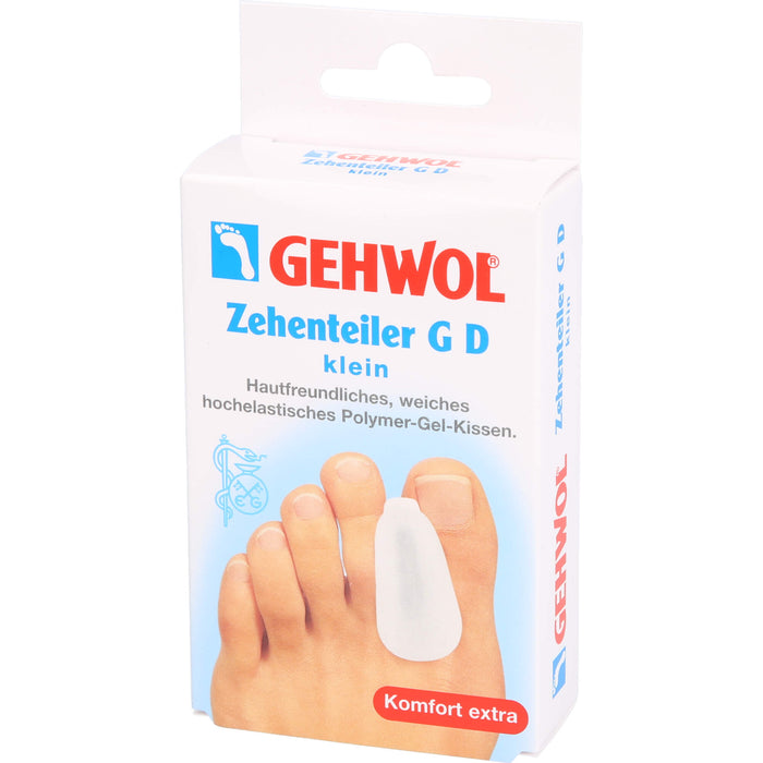 GEHWOL Zehenteiler G D klein hautfreundliches, weiches hochelastisches Polymer-Gel-Kissen, 3 St. Zehenteiler