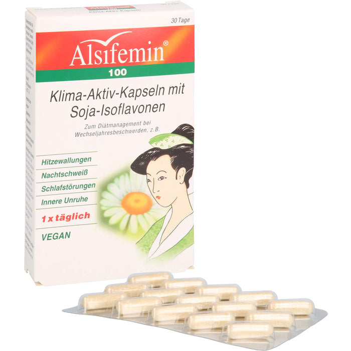 Alsifemin 100 Klima-Aktiv-Kapseln mit Soja-Isoflavonen, 30 pc Capsules