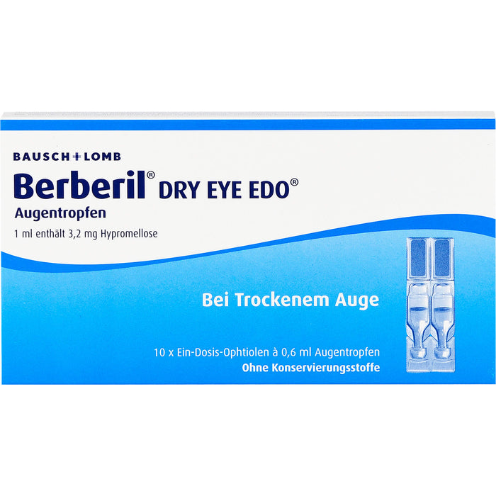 Berberil Dry Eye EDO Augentropfen bei trockenem Auge, 10 pc Pipettes à dose unique