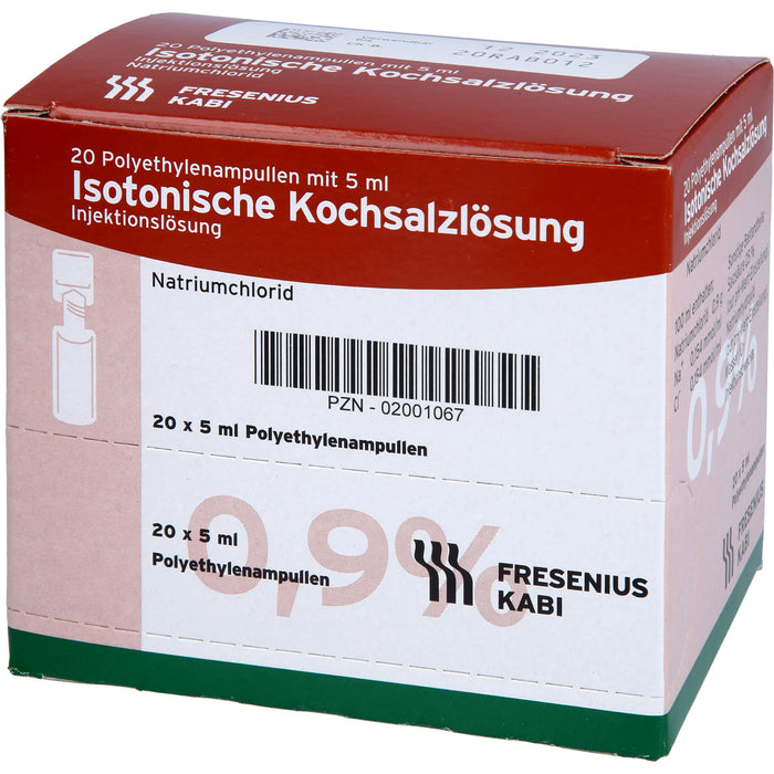 Isotonische Kochsalzlösung NaCl 0,9% Plastikampullen, 100 ml Lösung