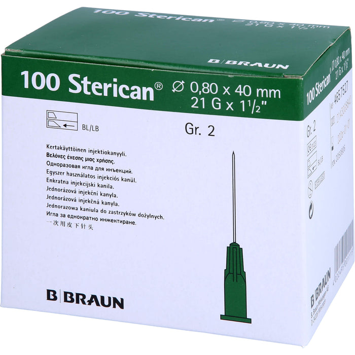 STERICAN 0,80X40 GRUEN L L, 100 St KAN