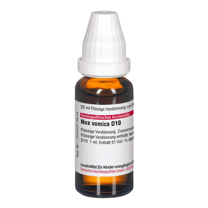 Nux vomica D10 DHU Dilution, 20 ml Lösung