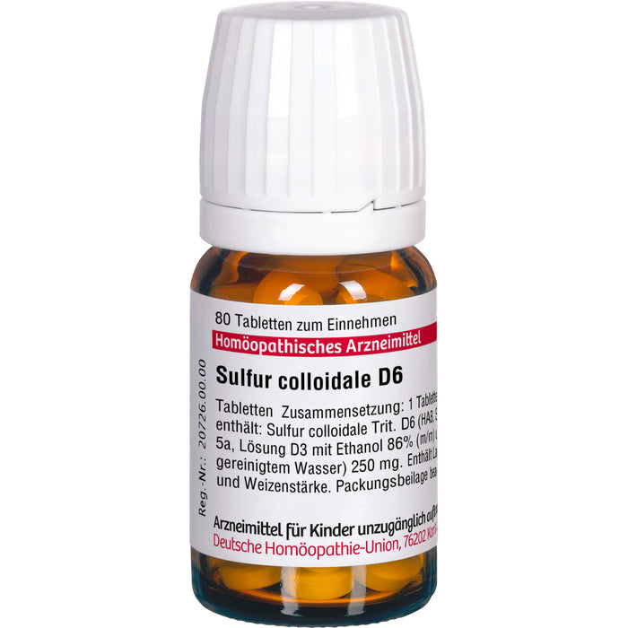 Sulfur colloidale D6 DHU Tabletten, 80 St. Tabletten