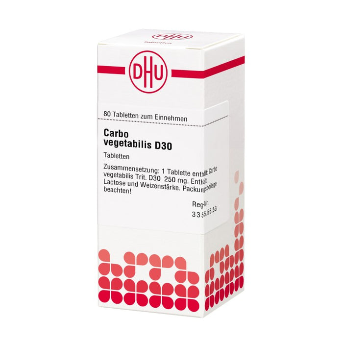 DHU Carbo vegetabilis D30 Tabletten, 80 pc Tablettes