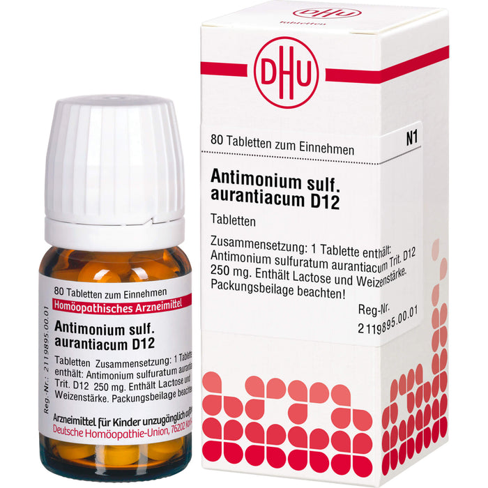 DHU Antimonium sulfuratum aurantiacum D12 Tabletten, 80 St. Tabletten