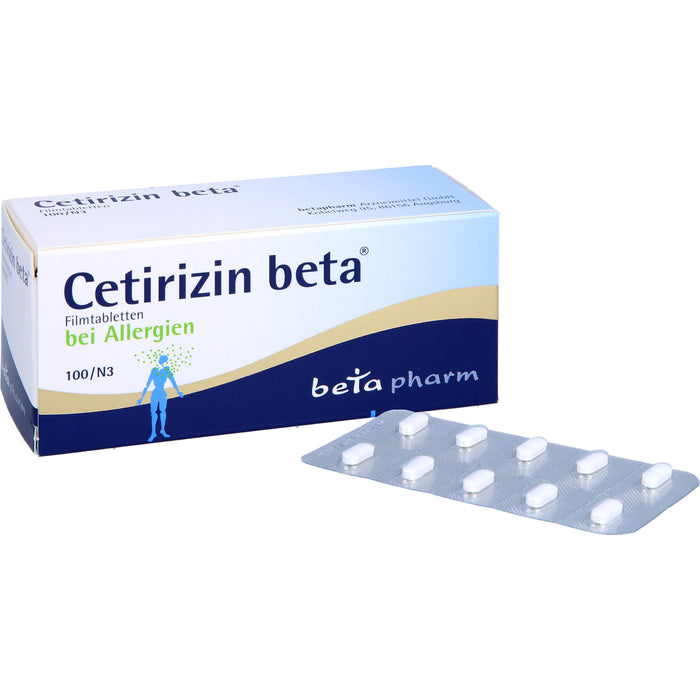 Cetirizin beta Filmtabletten bei Allergien, 100 pc Tablettes