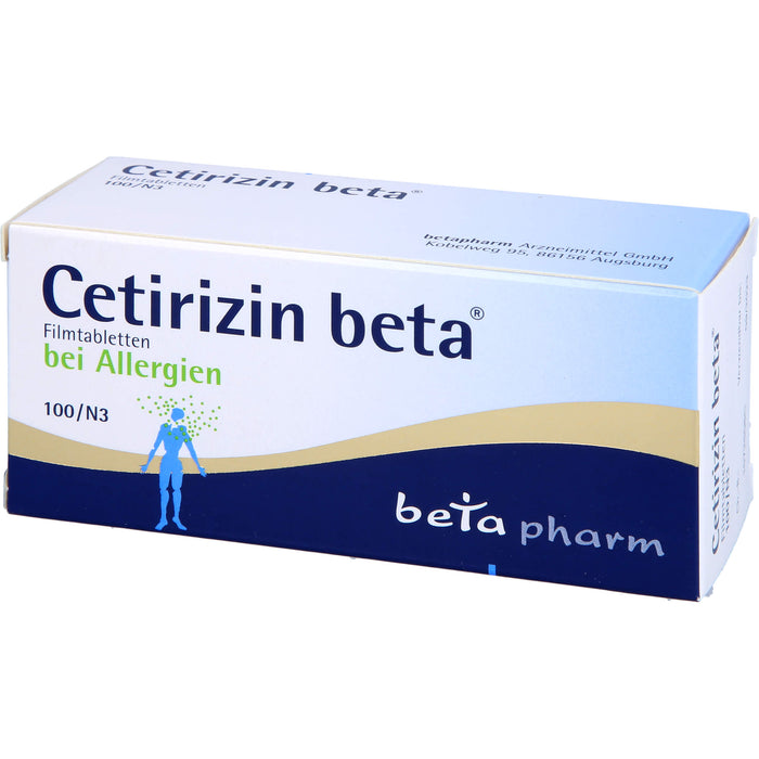 Cetirizin beta Filmtabletten bei Allergien, 100 St. Tabletten