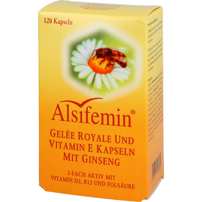 Alsifemin Gelée Royale und Vitamin E Kapseln mit Ginseng , 120 pcs. Capsules