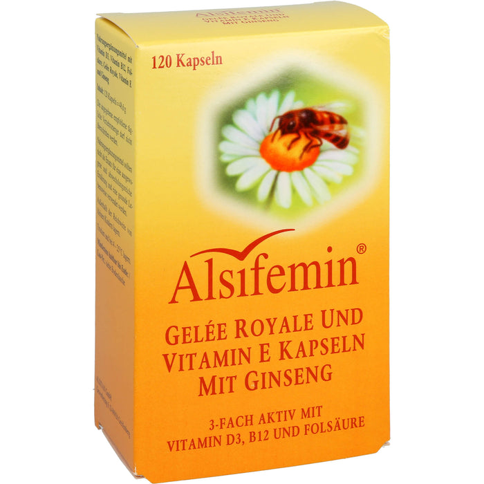 Alsifemin Gelée Royale und Vitamin E Kapseln mit Ginseng , 120 pcs. Capsules