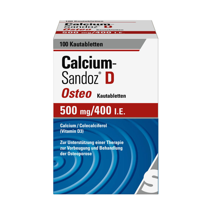 Calcium-Sandoz D Osteo 500 mg/400 I.E. Kautabletten, 100 pc Tablettes