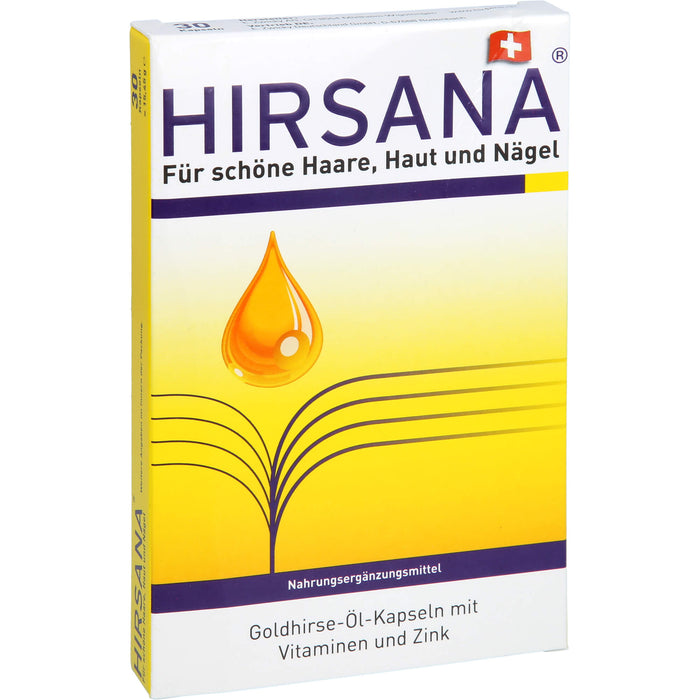 HIRSANA Goldhirse-Öl-Kapseln für schöne Haare, Haut und Nägel, 30 pcs. Capsules