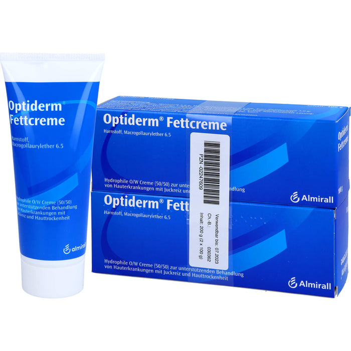 Optiderm Fettcreme bei Juckreiz und Hauttrockenheit, 200 g Crème