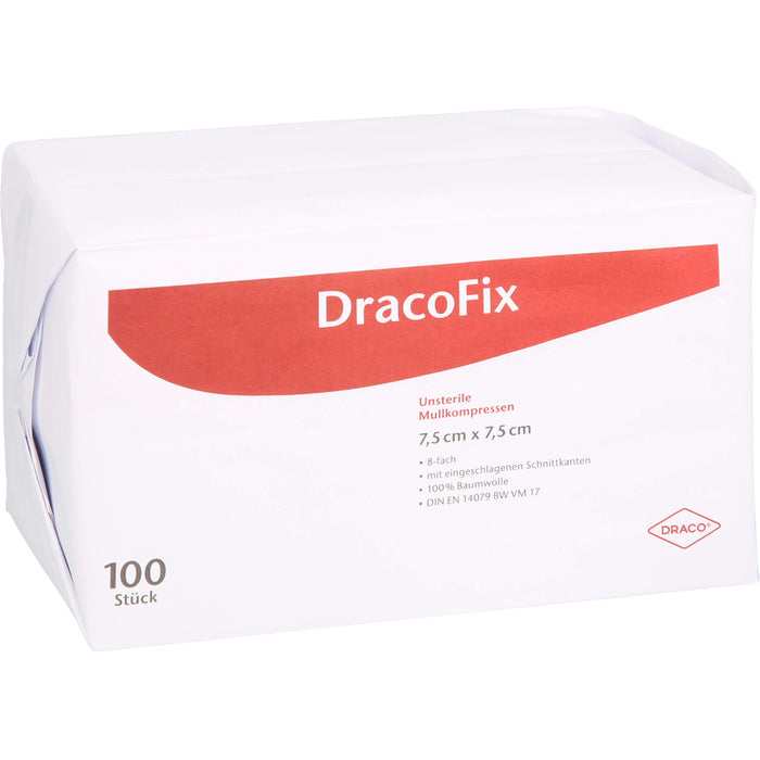 DRACOFIX OP KOM unsteril 7,5X7,5 8fach, 100 pc Compresses