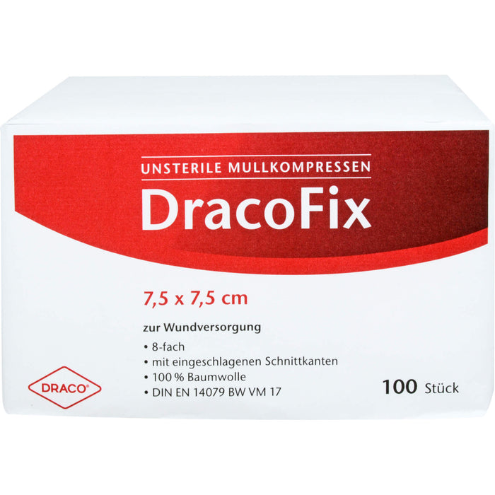 DRACOFIX OP KOM unsteril 7,5X7,5 8fach, 100 pcs. Compresses