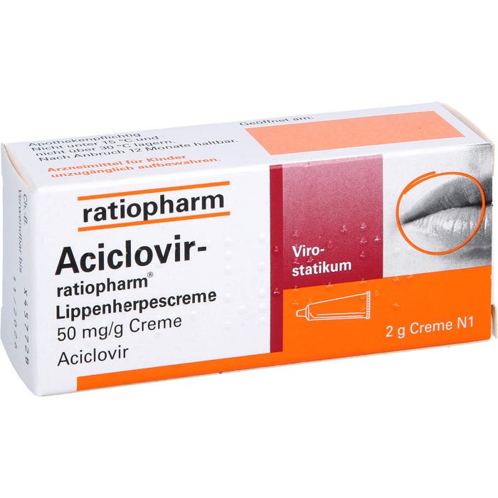 Aciclovir-ratiopharm Lippenherpescreme, 2 g Cream