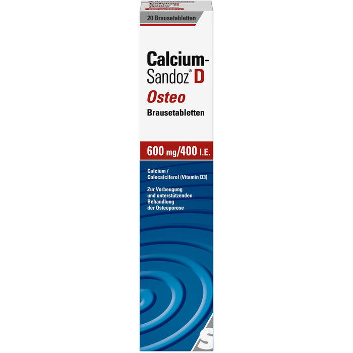 Calcium-Sandoz D Osteo 600 mg/400 I.E. Brausetabletten, 20 St. Tabletten