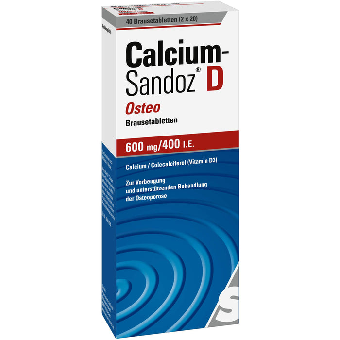 Calcium-Sandoz D Osteo 600 mg/400 I.E. Brausetabletten, 40 pcs. Tablets