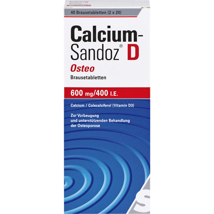 Calcium-Sandoz D Osteo 600 mg/400 I.E. Brausetabletten, 40 pcs. Tablets