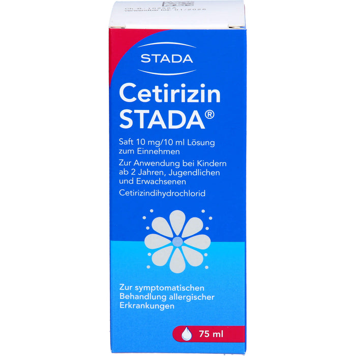 Cetirizin STADA Saft 10 mg / 10 ml Lösung bei Allergien, 75 ml Solution