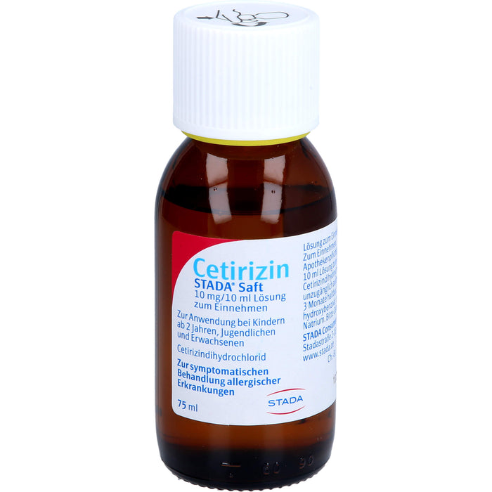 Cetirizin STADA Saft 10 mg / 10 ml Lösung bei Allergien, 75 ml Lösung