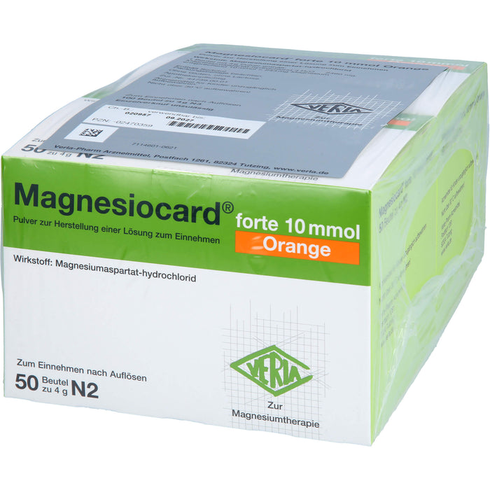 Magnesiocard forte 10 mmol Orange Pulver zur Magnesiumtherapie, 100 pc Sachets