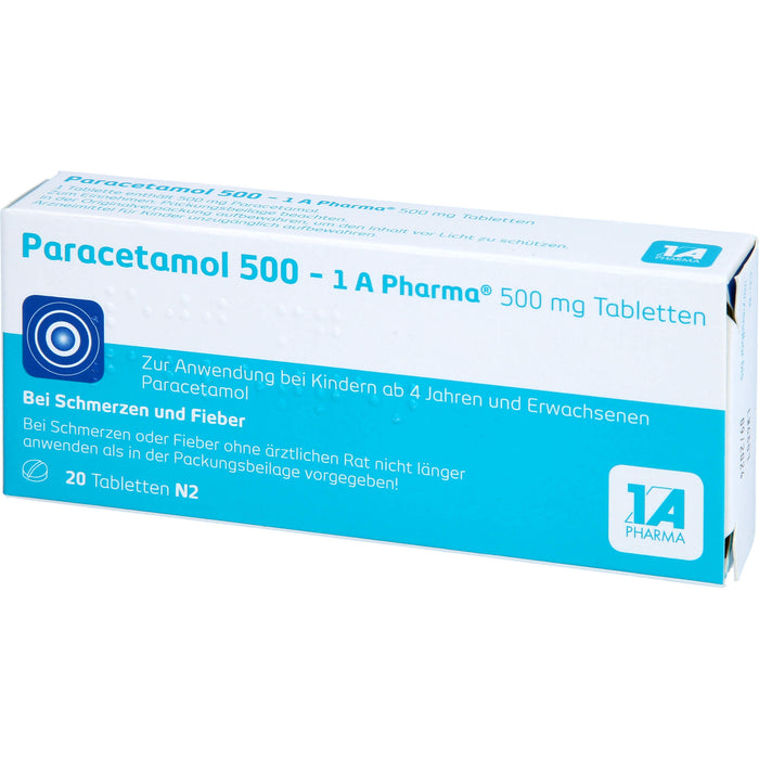 Paracetamol 500 - 1 A Pharma, 20 pc Tablettes